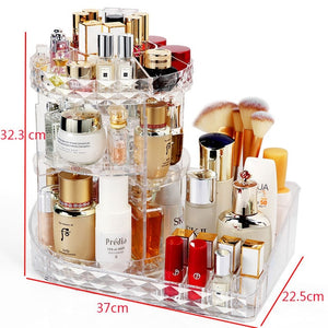 360 Degree Rotation Transparent Acrylic Cosmetics Storage Box