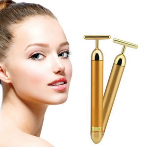 24k Gold Colour Vibration Facial Beauty Roller Massager