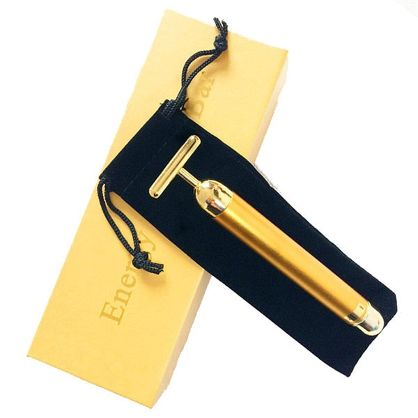 24k Gold Colour Vibration Facial Beauty Roller Massager