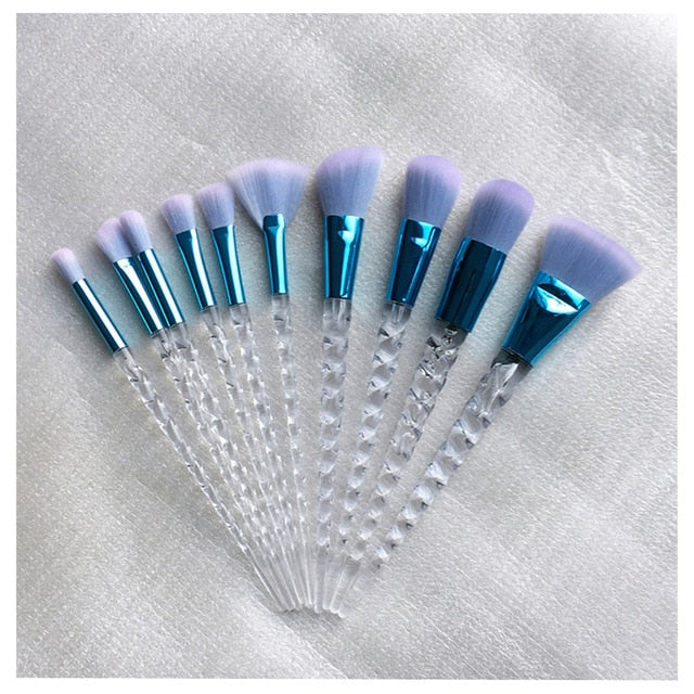 10pcs Unicorn Makeup Brushes Set