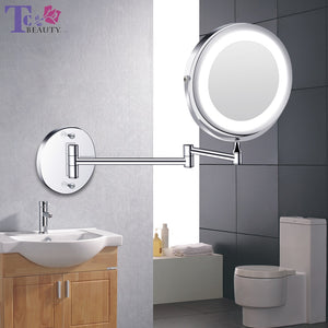 Led Makeup Mirror With Light Folding Wall Vanity Mirror