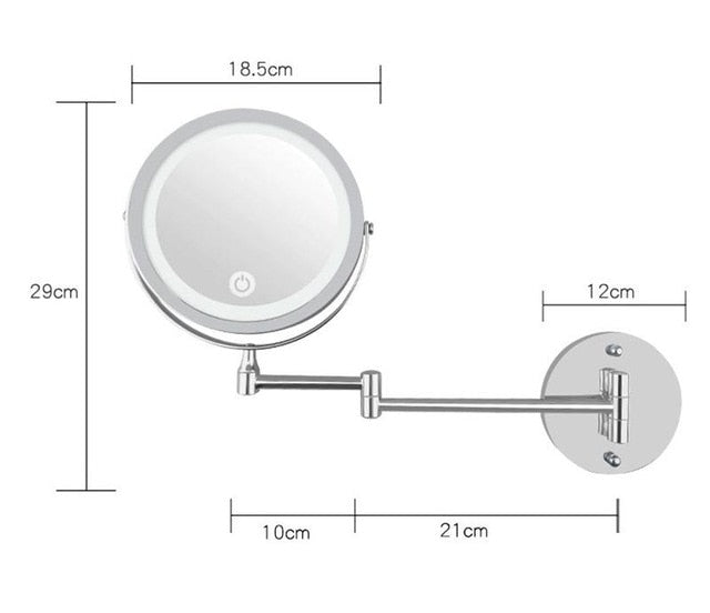 Led Makeup Mirror With Light Folding Wall Vanity Mirror