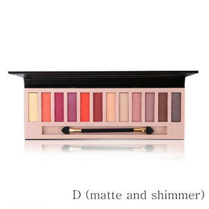 Women 12 Colors Shimmer Or Matte Eyeshadow