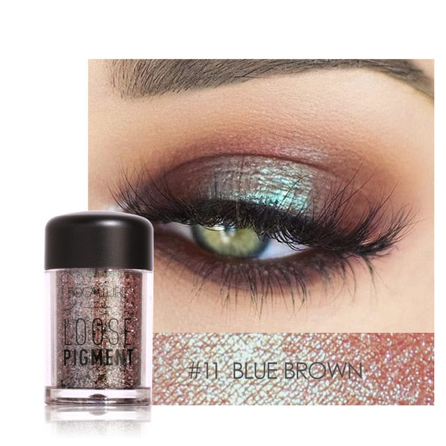 18 Colors Glitter Eye Shadow Diamond Lips Loose Makeup Pigment Powder