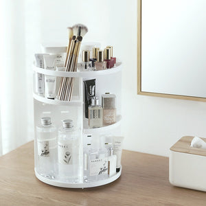 360-degree Rotating Makeup Organizer Box Brush Holder