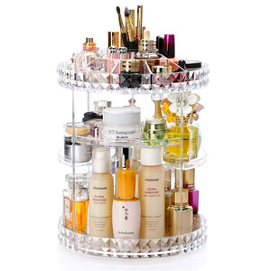 360 Degree Rotation Transparent Acrylic Cosmetics Storage Box