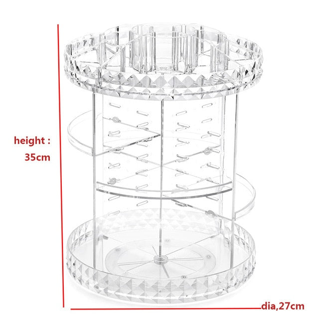 360 Degree Rotation Transparent Acrylic Cosmetics Storage Box