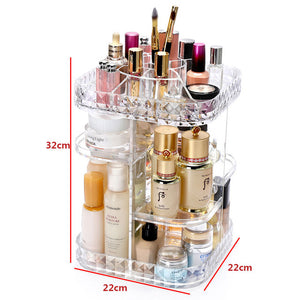 360 Degree Rotation Transparent Acrylic Cosmetics Storage Box