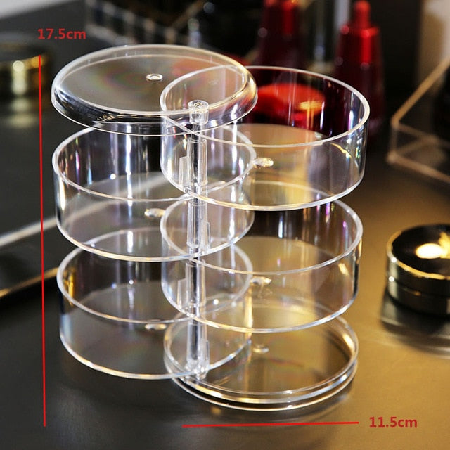 360 Degree Rotation Transparent Acrylic Cosmetics Storage Box